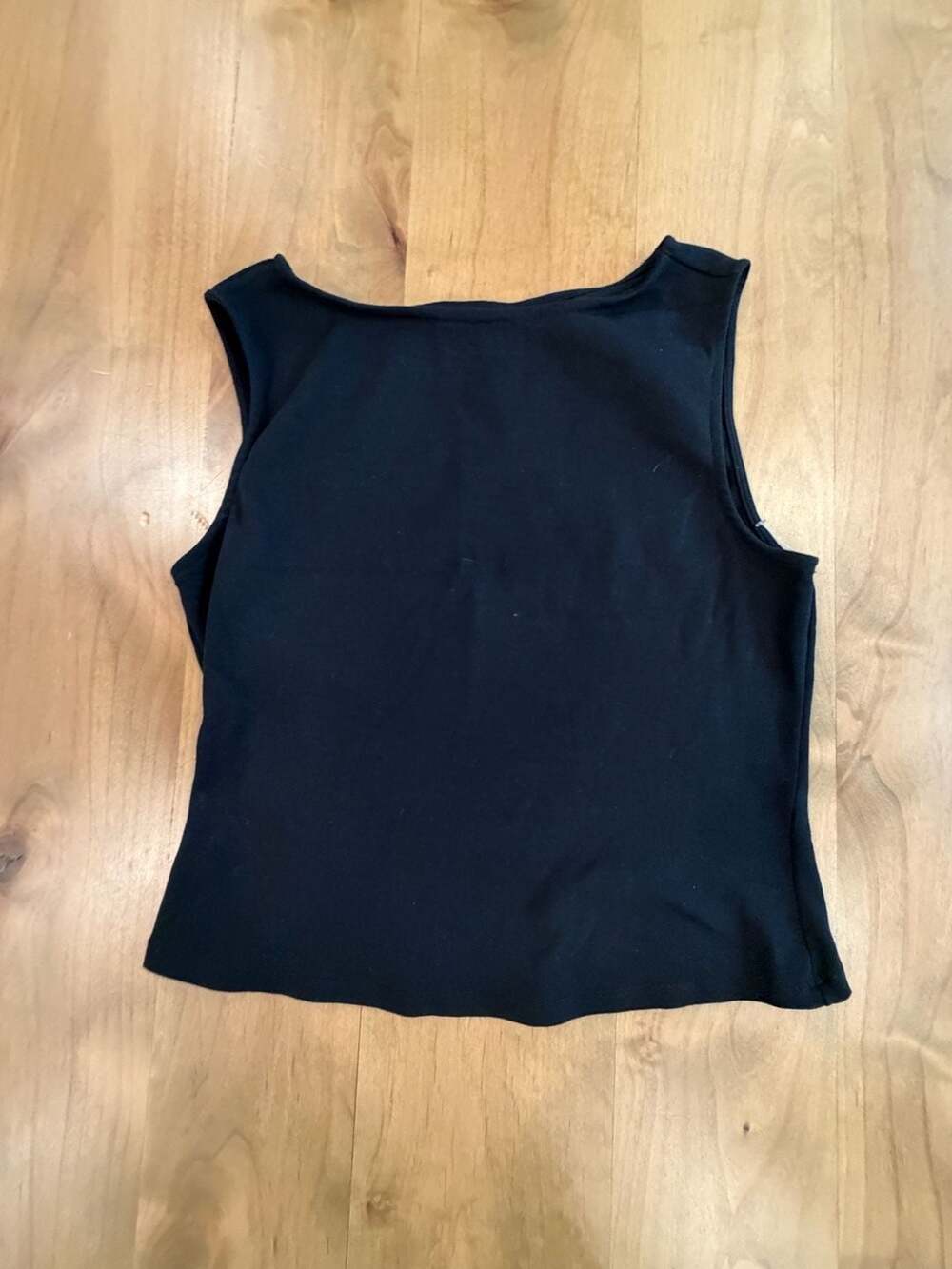 Madden NYC Black Tank Top Sleeveless Boatneck Top Size L